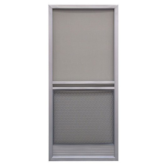 Precision 79-3/4 in. H X 35-1/4 in. W Capri Gray Steel Screen Door