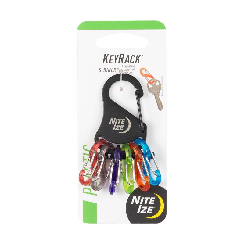Nite Ize KeyRack 2 in. D Stainless Steel Black Carabiner Carabiner Key Chain
