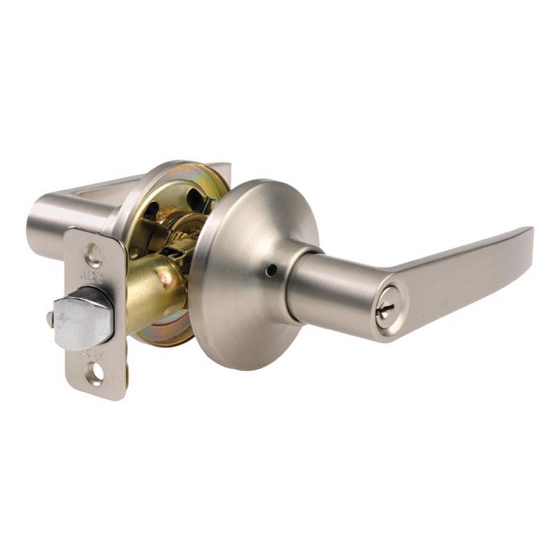 Ace Straight Lever Satin Nickel Entry Door Knob 1-3/4 in.