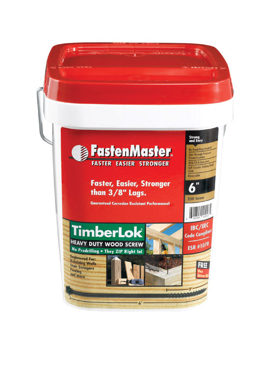 FastenMaster TimberLOK No. 10 X 6 in. L Hex Epoxy Coarse Wood Screws 250 pk