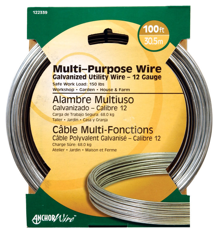 HILLMAN 100 ft. L Galvanized Steel 12 Ga. Wire