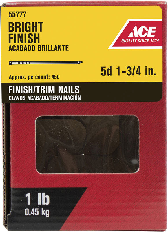 Ace 5D 1-3/4 in. Finishing Bright Steel Nail Countersunk Head 1 lb