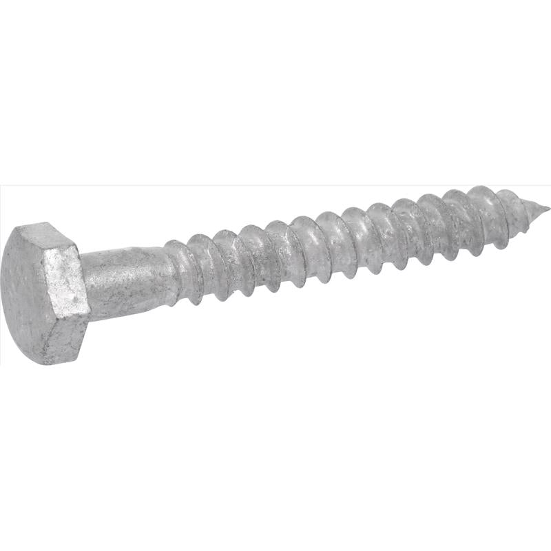 HILLMAN 5/16 in. X 4 in. L Hex Hot Dipped Galvanized Steel Lag Screw 50 pk