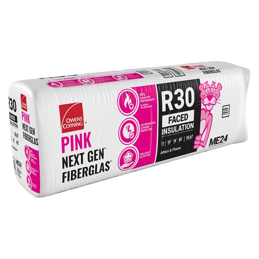 Owens Corning 16 in. W X 48 in. L X 10 in. R-30 Kraft Faced Fiberglass Insulation Batt 5.33 sq ft
