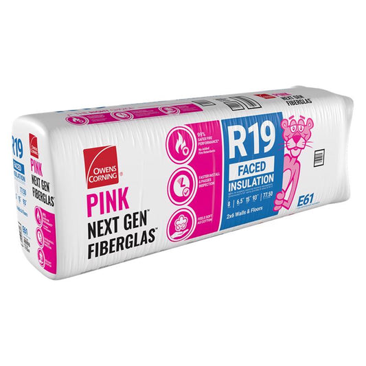 Owens Corning 15 in. W X 93 in. L X 6.5 in. R-19 Kraft Faced Fiberglass Insulation Batt 9.69 sq ft