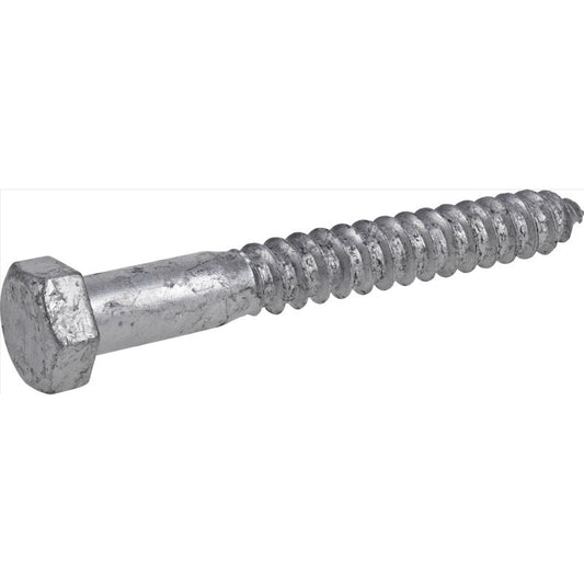 HILLMAN 1/2 in. X 4 in. L Hex Hot Dipped Galvanized Steel Lag Screw 25 pk