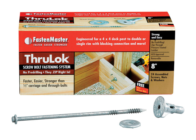 FastenMaster ThruLok No. 8 X 8 in. L Hex Drive Hex Head Coarse Screw Kit