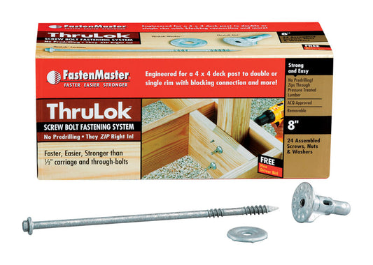 FastenMaster ThruLok No. 8 X 8 in. L Hex Drive Hex Head Coarse Screw Kit