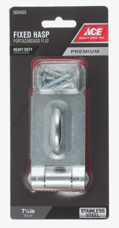 Ace Stainless Steel 7-1/4 in. L Fixed Staple Safety Hasp