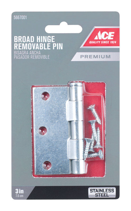 Ace 3 in. L Stainless Steel Door Hinge 1 pk