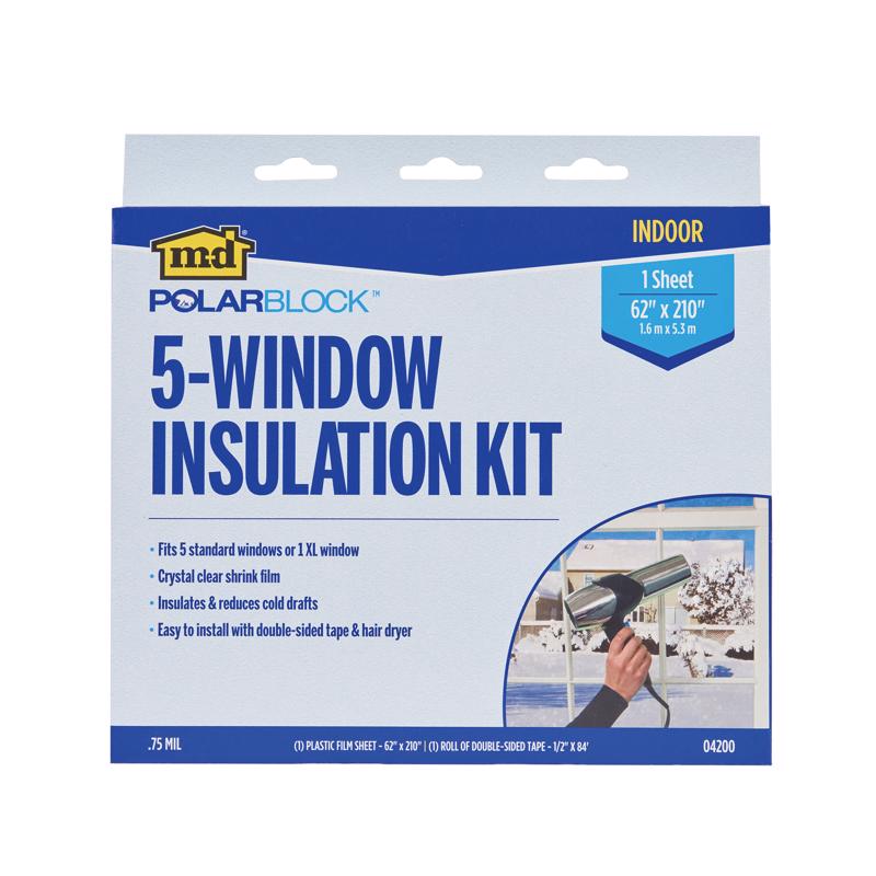 M-D BUILDING PRODUCTS Clear 5-Window Indoor Insulation Kit 62 in. W X 210 in. L