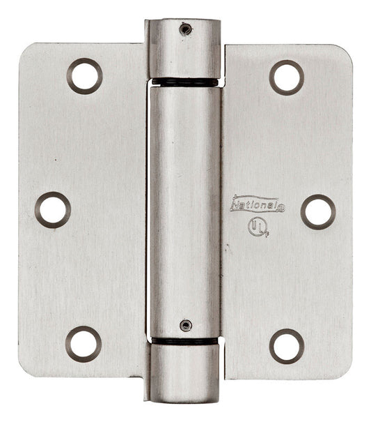 National Hardware 3-1/2 in. L Satin Nickel Spring Hinge 1 pk