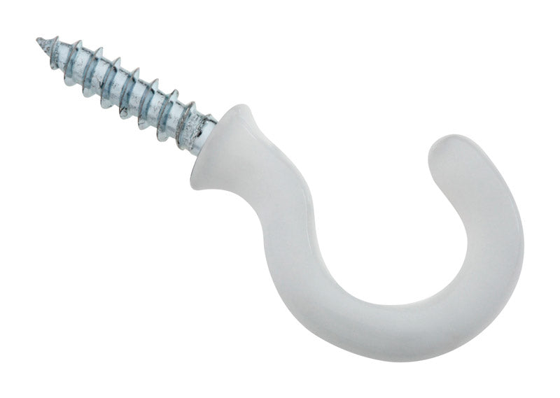 National Hardware Vinyl Coated White Steel 1-2/9 in. L Cup Hook 10 lb 50 pk