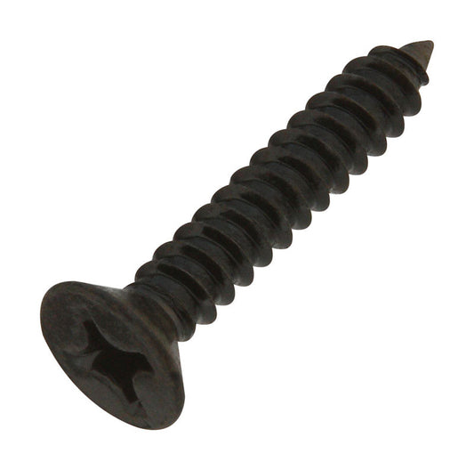 National Hardware No. 12 X 1-1/4 in. L Phillips Black Coarse Wood Screws 18 pk