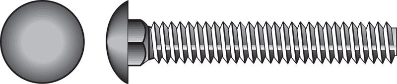 HILLMAN 1/4 in. X 2 in. L Zinc-Plated Steel Carriage Bolt 100 pk