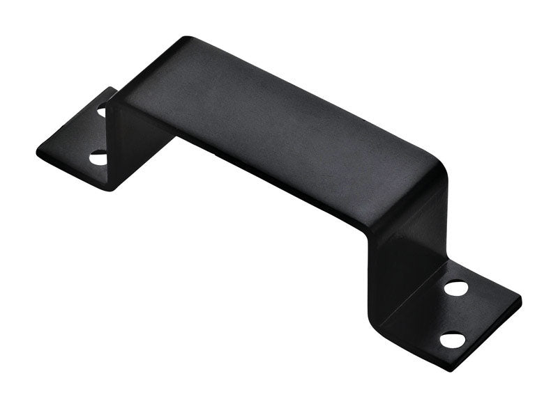 National Hardware 1.5 in. L Gloss Black Hot Rolled Steel Closed Bar Holder 1 pk