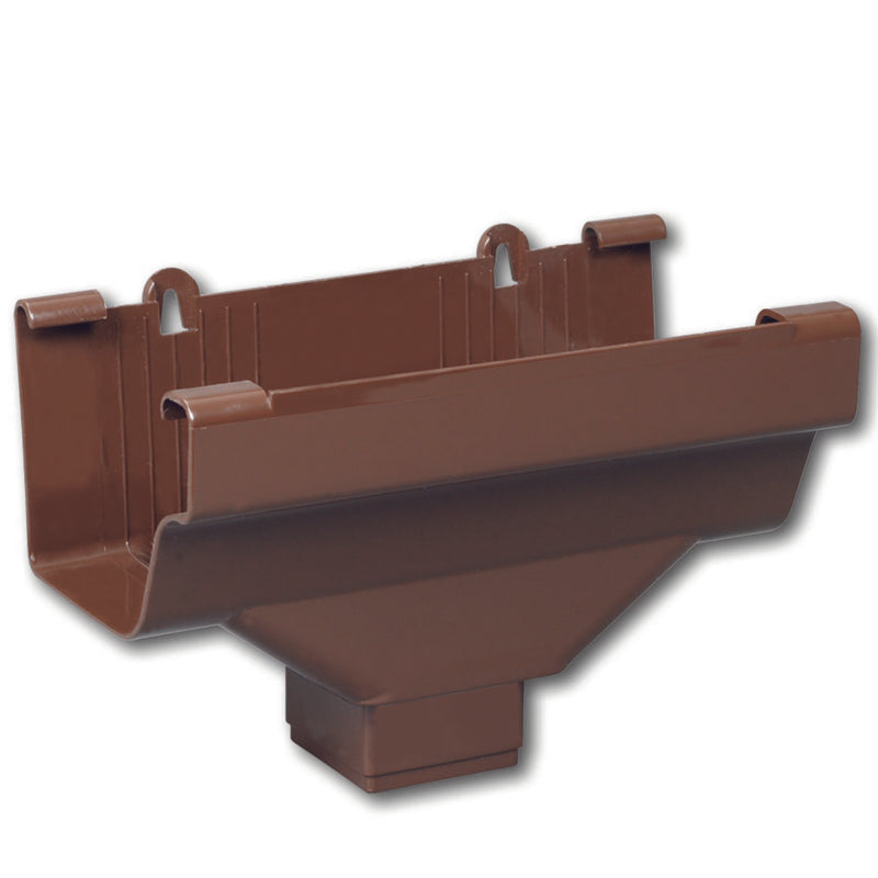Amerimax 9 in. H X 6.25 in. W X 9 in. L Brown Vinyl K Gutter Drop Outlet
