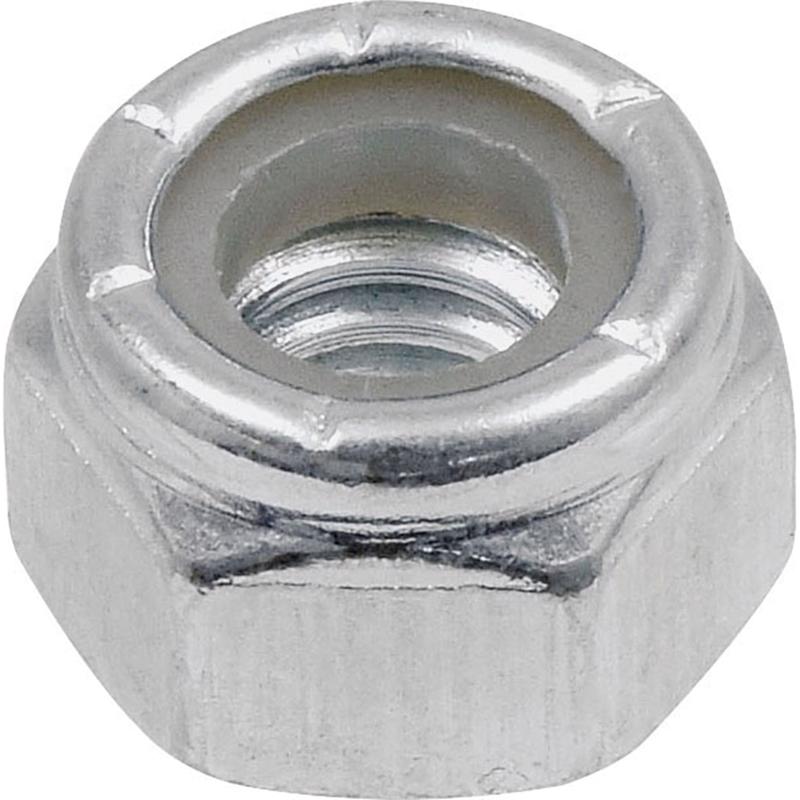 HILLMAN 1/4-20 in. Zinc-Plated Steel USS Nylon Lock Nut 100 pk