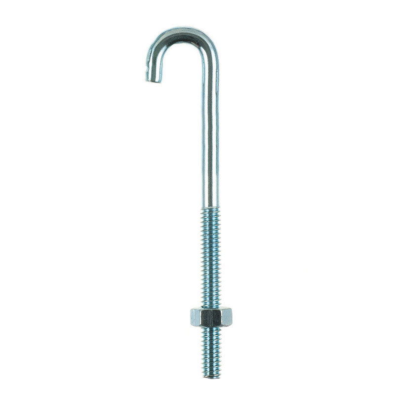 Hampton Small Zinc-Plated Silver Zinc 0.6875 in. L J-Bolt 125 lb 1 pk