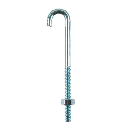 Hampton Small Zinc-Plated Silver Zinc 0.6875 in. L J-Bolt 125 lb 1 pk