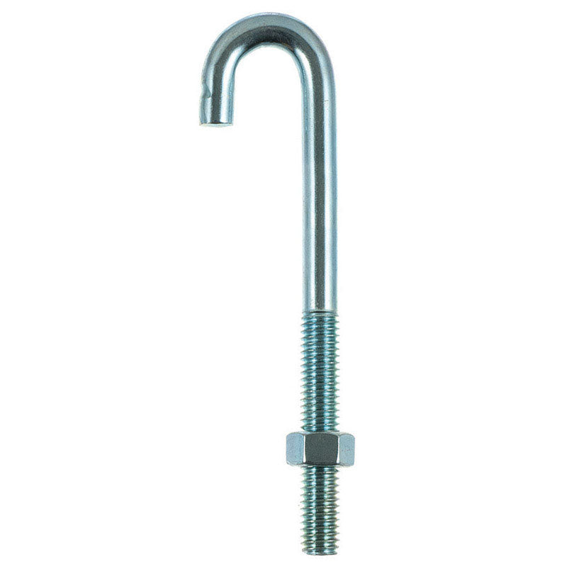 Hampton Small Zinc-Plated Silver Zinc 1 in. L J-Bolt 375 lb 1 pk