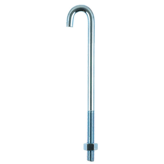 Hampton Small Zinc-Plated Silver Zinc 1 in. L J-Bolt 375 lb 1 pk