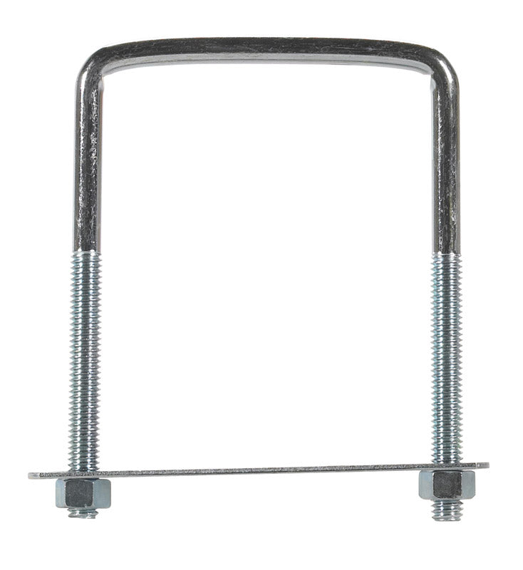 Hampton 3/8 in. X 3.7 in. W X 5 in. L Coarse Zinc-Plated Steel Lumber Size Square Bend U-Bolt