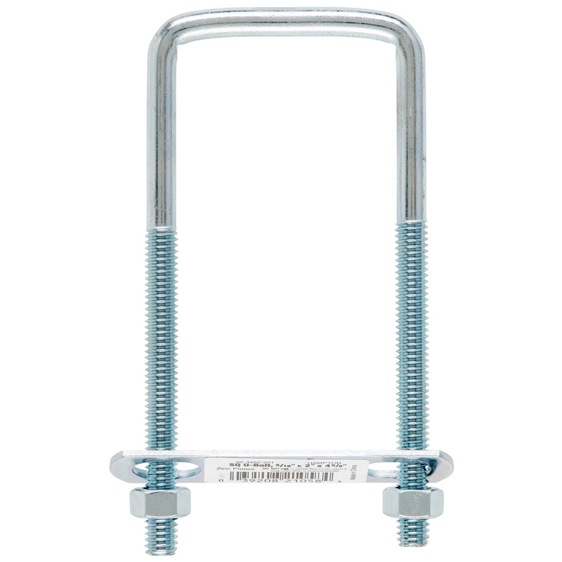 Hampton 5/16 in. X 2 in. W X 4-3/4 in. L Coarse Zinc-Plated Steel Square Bend U Bolt