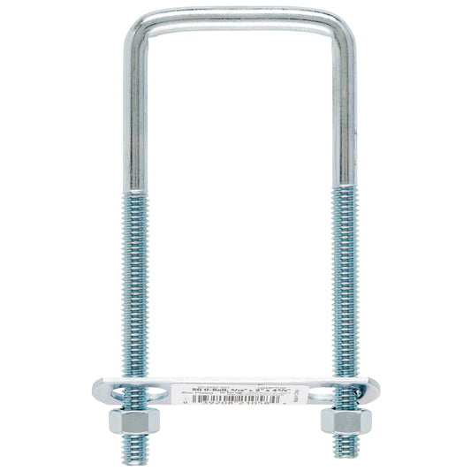 Hampton 5/16 in. X 2 in. W X 4-3/4 in. L Coarse Zinc-Plated Steel Square Bend U Bolt