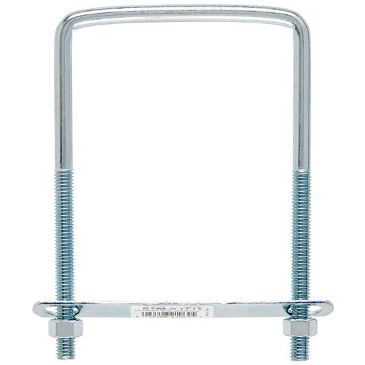 Hampton 3/8 in. X 4 in. W X 6 in. L Coarse Zinc-Plated Steel Square Bend U Bolt