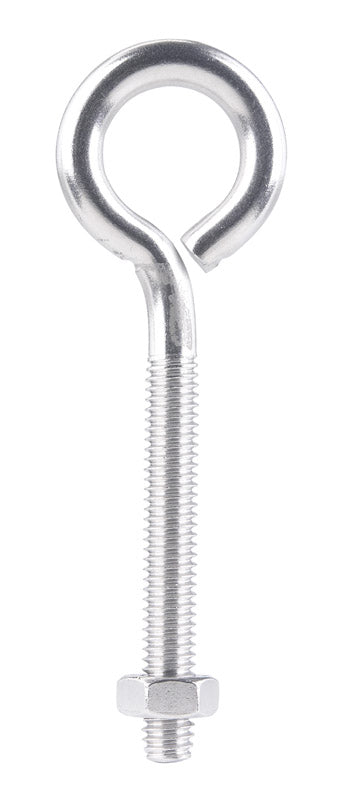 Hampton 5/16 in. X 4 in. L Stainless Stainless Steel Eyebolt with Nut Nut Included