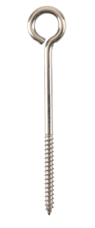 Hampton 1/4 in. X 5 in. L Stainless Stainless Steel Lag Thread Eyebolt