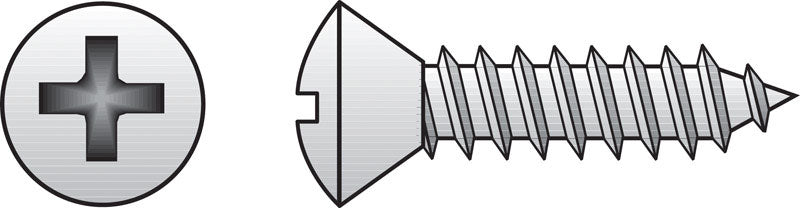 HILLMAN No. 6 Ga. X 1-1/4 in. L Phillips Oval Head Sheet Metal Screws 100 pk