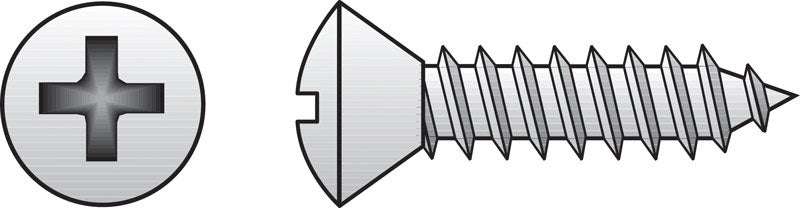 HILLMAN No. 14 in. X 1 in. L Phillips Oval Head Sheet Metal Screws 100 pk