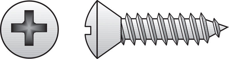 HILLMAN No. 14 in. X 1-1/4 in. L Phillips Oval Head Sheet Metal Screws 100 pk