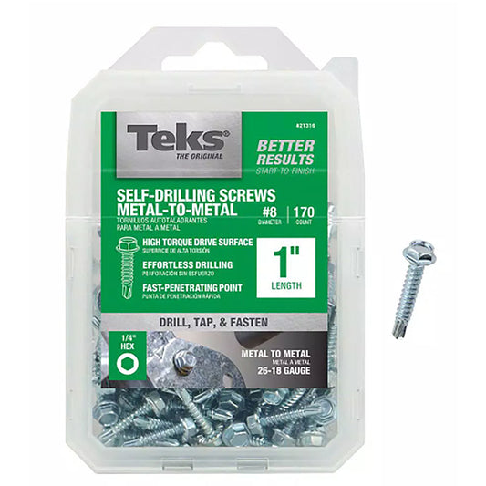Teks No. 8 X 1 in. L Hex Drive Hex Head High/Low Self-Tapping Screws