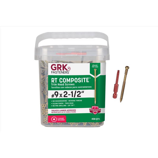 GRK Fasteners No. 9 X 2-1/2 in. L Star Coated Reverse Screws 408 pk