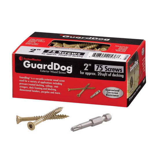 FastenMaster GuardDog No. 10 X 2 in. L Gold Phillips/Square Bugle Head Deck Screws 75 pk
