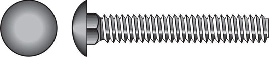 HILLMAN 0.375 in. X 2 in. L Stainless Steel Carriage Bolt 25 pk