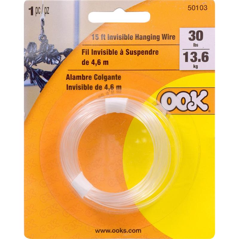 HILLMAN OOK 15 ft. L Plastic 18 Ga. Invisible Cord