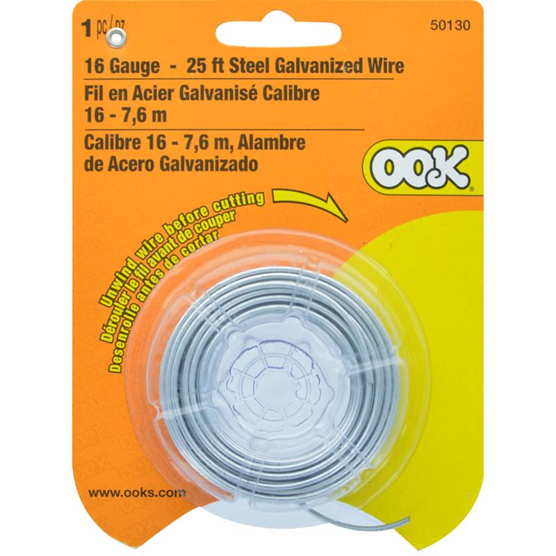 HILLMAN OOK 25 ft. L Galvanized Steel 16 Ga. Wire