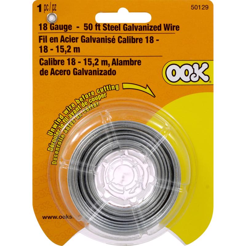 HILLMAN OOK 50 ft. L Galvanized Steel 18 Ga. Wire