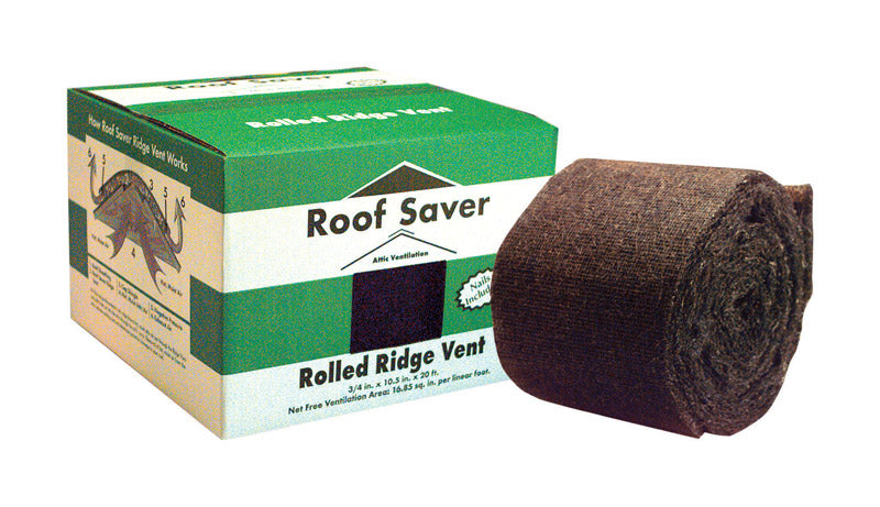 Roof Saver 0.75 in. H X 10.5 in. W X 20 ft. L Fiber/Polyester Rolled Ridge Vent