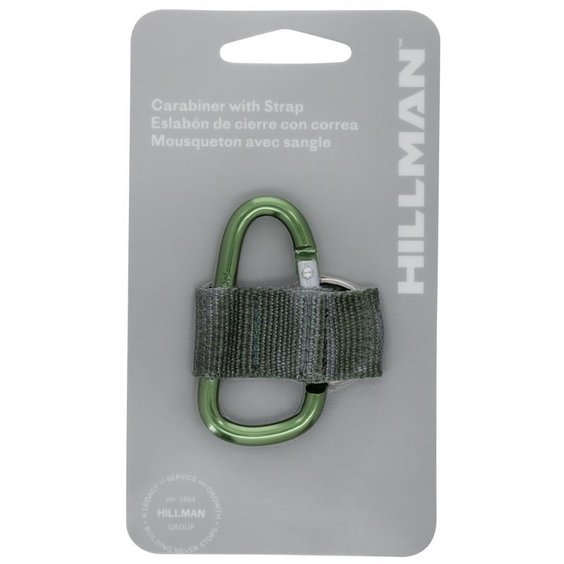 HILLMAN Steel Multicolored Carabiner with Strap Carabiner