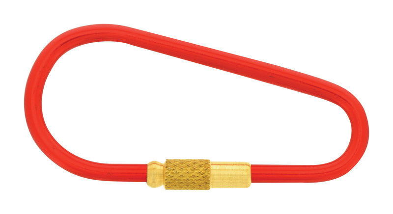 HILLMAN 1 in. D Metal Silver Split Rings Carabiner Key Ring