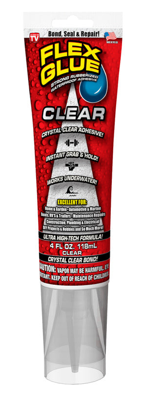 Flex Seal Family of Products Flex Glue Clear Rubberized Waterproof Adhesive 4 fl. oz.