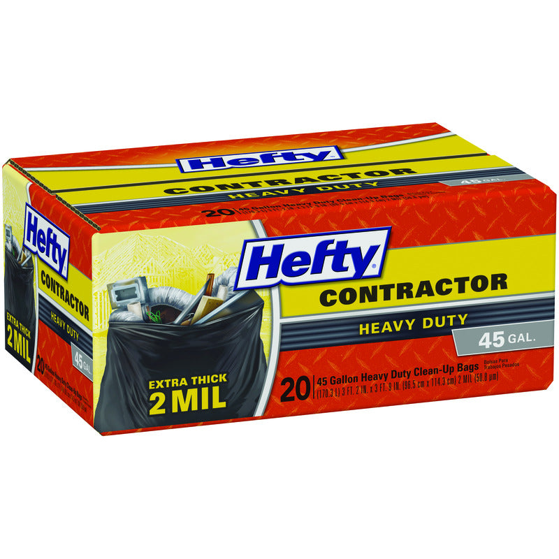 Hefty 45 gal No Scent Contractor Bags Twist Tie 20 pk