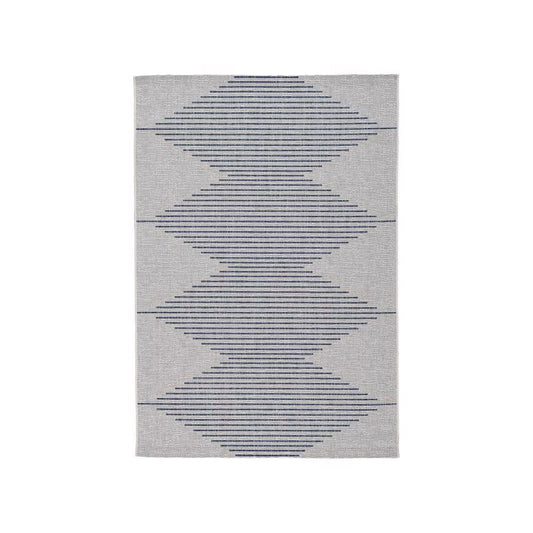 Signature Design by Ashley 94 in. W X 122 in. L Blue/White Geometric Polypropylene Area Rug