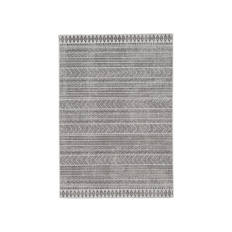 Signature Design by Ashley 94 in. W X 122 in. L Black/White Geometric Polypropylene Area Rug