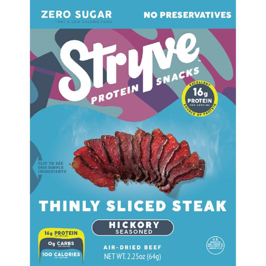Stryve Biltong Hickory Seasoned Beef Strips 2 oz Bagged